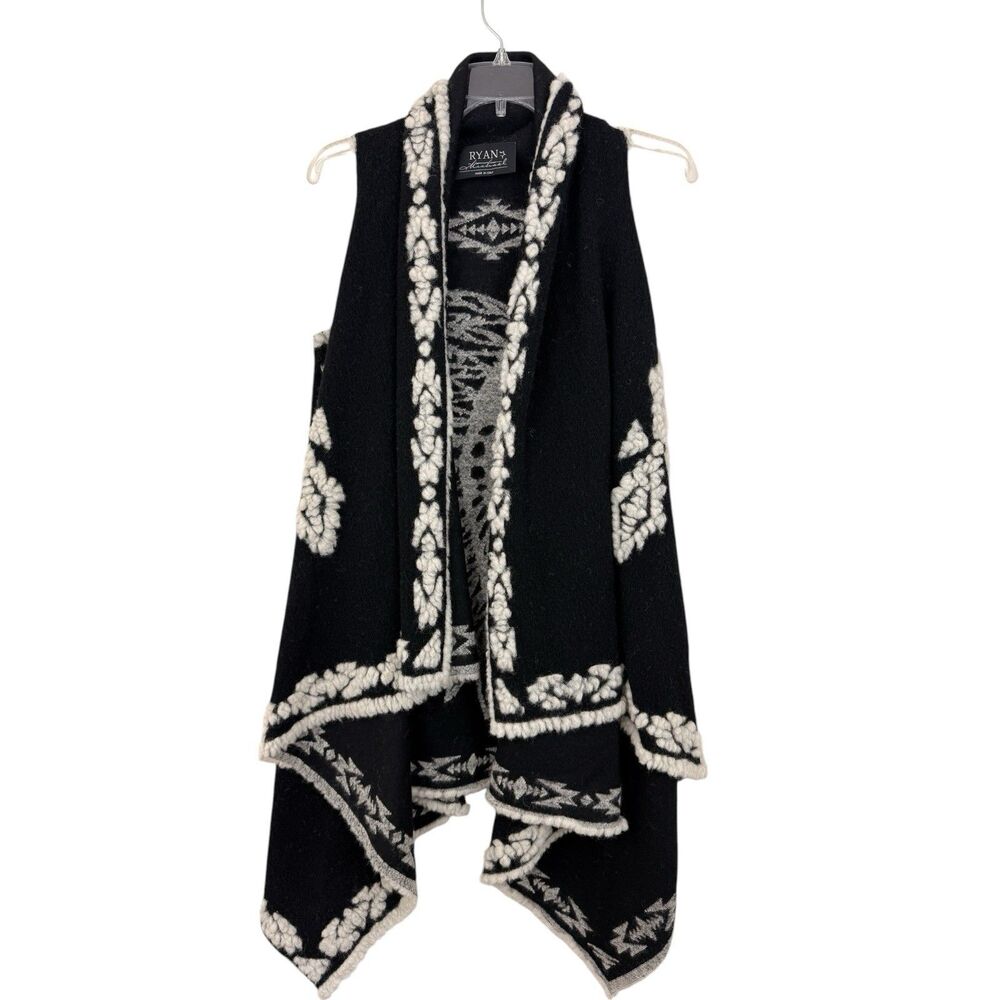Ryan Michael Phoenix Embroidered Vest Women’s One Size Wool Blend Waterfall